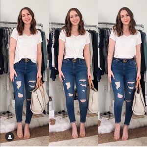 Distressed high waisted Abercrombie skinny jeans